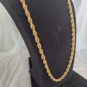 Necklace, gold looking metal, 15-inch length